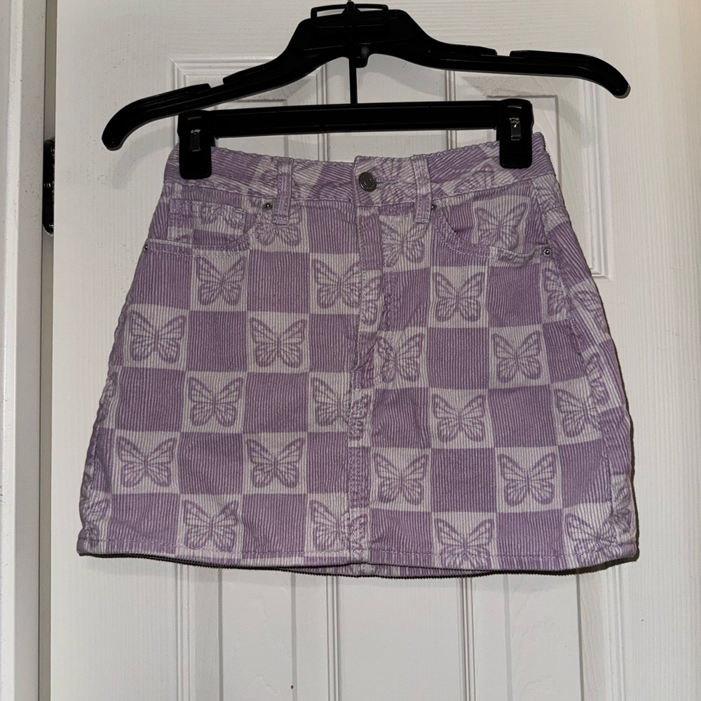 PacSun Lavender Butterfly A-Line Skirt